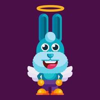 gracioso dibujos animados sonriente Conejo personaje plano diseño ilustración mascota vector
