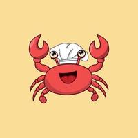 Cartoon crab chef. Vector clip art illustration with simple gradients. All in a single layer