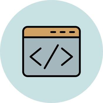 Web Browser Coding Vector Icon