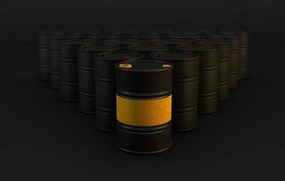 Black oil barrels a a 3d crude industry photo