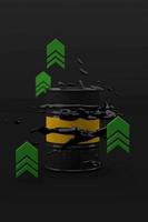 Rising price of a barrel of oil. 3d render photo