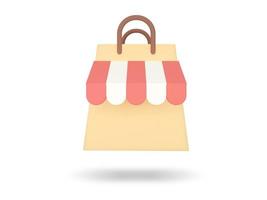 Shopping Bag. Online Shopping icon. 3D render illustration. photo