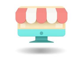 Online shopping icon. 3D render illustration. photo