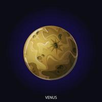 Planet Venus cartoon vector illustration