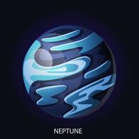Planet Neptune cartoon vector illustration