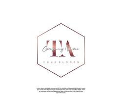 Initial letter TA Feminine logo beauty monogram and elegant logo design, handwriting logo of initial signature, wedding, fashion, floral and botanical with creative template vector