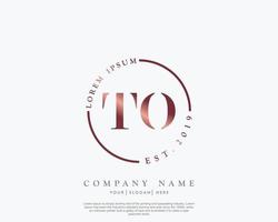 Initial letter TO Feminine logo beauty monogram and elegant logo design, handwriting logo of initial signature, wedding, fashion, floral and botanical with creative template vector