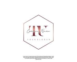 Initial letter TU Feminine logo beauty monogram and elegant logo design, handwriting logo of initial signature, wedding, fashion, floral and botanical with creative template vector