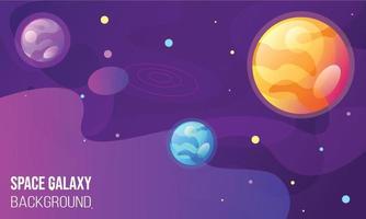 Galaxy Space Background with Colorful Planets vector