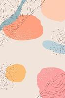 Hand-drawn various shapes, spots, dots and lines. Different colors. Abstract modern background. vector