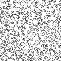 Wavy and swirling brush strokes of vector seamless drawing. Vector doodle illustration in black and white. Hand-drawn scribbles, abstract ink background. Abstract Wallpaper design, textile printer