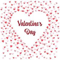 Pattern with lettering Valentines Day and small hearts on a white background. Texture background. Vector Illustration. EPS10