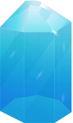 Crystal. Curative Transparent Healing Quartz. Blue Gradient Clear Bright Gem. Magic Stone