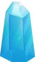 cristal. Cuarzo curativo transparente curativo. gema brillante clara degradada azul. piedra magica vector