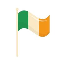 Irish flag isolated on white. Patrick's Day holiday symbol. vector