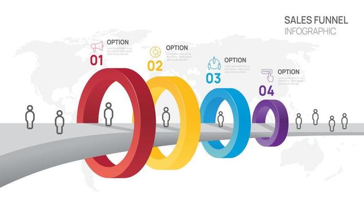 Infographic Sales funnel diagram template for business. Modern  Timeline 5 step level, digital marketing data, presentation vector infographics.