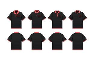 Black Polo With Outline vector