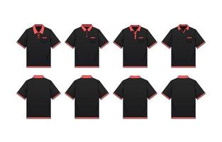 negro polo con contorno vector