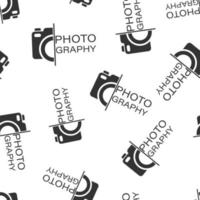 Camera device sign icon seamless pattern background. Photography vector illustration on white isolated background. Cam equipment business concept.