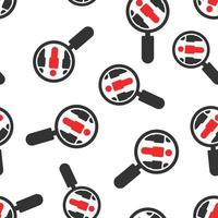 Search job vacancy icon seamless pattern background. Loupe career vector illustration on white isolated background. Find people employer business concept.