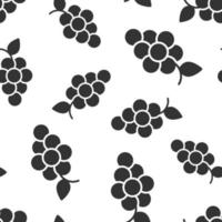 Grape fruits sign icon seamless pattern background. Grapevine vector illustration on white isolated background. Wine grapes business concept.