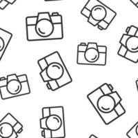 Camera device sign icon seamless pattern background. Photography vector illustration on white isolated background. Cam equipment business concept.