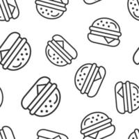 hamburguesa firmar icono sin costura modelo antecedentes. hamburguesa vector ilustración en blanco aislado antecedentes. hamburguesa con queso negocio concepto.