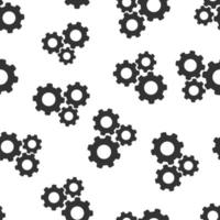 Gear vector icon seamless pattern background. Cog wheel illustration on white background. Gearwheel cogwheel business concept.