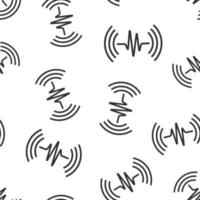 Sound wave icon seamless pattern background. Heart beat vector illustration on white isolated background. Pulse rhythm business concept.