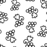 Grape fruits sign icon seamless pattern background. Grapevine vector illustration on white isolated background. Wine grapes business concept.