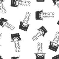 Camera device sign icon seamless pattern background. Photography vector illustration on white isolated background. Cam equipment business concept.