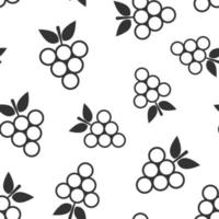 Grape fruits sign icon seamless pattern background. Grapevine vector illustration on white isolated background. Wine grapes business concept.