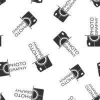 Camera device sign icon seamless pattern background. Photography vector illustration on white isolated background. Cam equipment business concept.