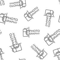 Camera device sign icon seamless pattern background. Photography vector illustration on white isolated background. Cam equipment business concept.