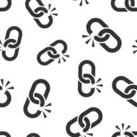 Broken chain sign icon seamless pattern background. Disconnect link vector illustration on white isolated background. Detach business concept.