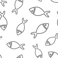 Fish sign icon seamless pattern background. Goldfish vector illustration on white isolated background. Seafood business concept.