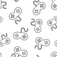 Joystick sign icon seamless pattern background. Gamepad vector illustration on white isolated background. Gaming console controller business concept.