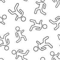 Running people sign icon seamless pattern background. Run silhouette vector illustration on white isolated background. Motion jogging business concept.