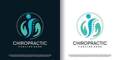 chiropractic logo design vector with creative  unique concept premium vector