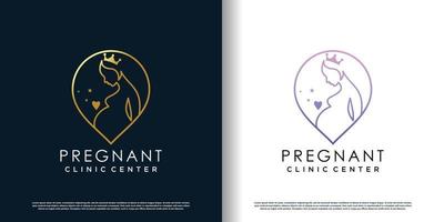 pregnant logo with creative concept premium vector