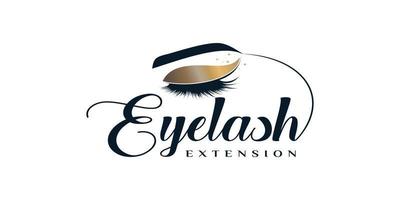 eye lash logo icon with modern unique concept design premium vector