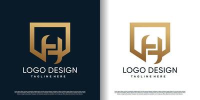 letter logo h with creative abstract concept design premium vector