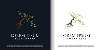nature tree logo design with creative concept premium vector