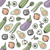 VEGETABLE MIX Paleo Diet Seamless Pattern Vector Illustration