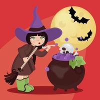 WIZARD MOON Mystic Holiday Cartoon Vector Illustration Set