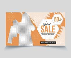 Weekend special summer mega sale offers web cover design vector