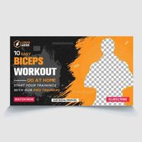 Fitness and workout eps vector web thumbnail design