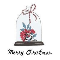 serbal floral decoración alegre Navidad vector ilustración conjunto