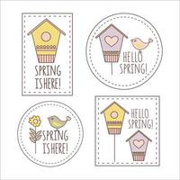 SPRING LABELS Business Cartoon Clip Art Vector Illustration Set