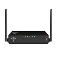 realista rectangular Wifi enrutador con dos antenas en el lados aislado en blanco. verde y rojo diodos en un gris caso. dispositivo para inalámbrico distribución de el Internet. vector eps 10